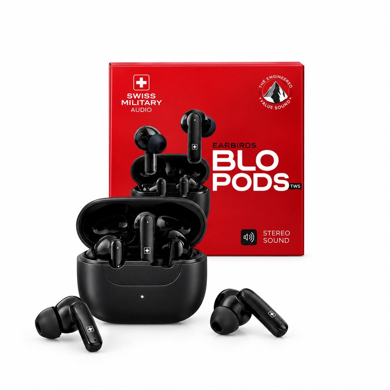 Swiss Military BLOPODS TWS Bluetooth Earbuds – Black