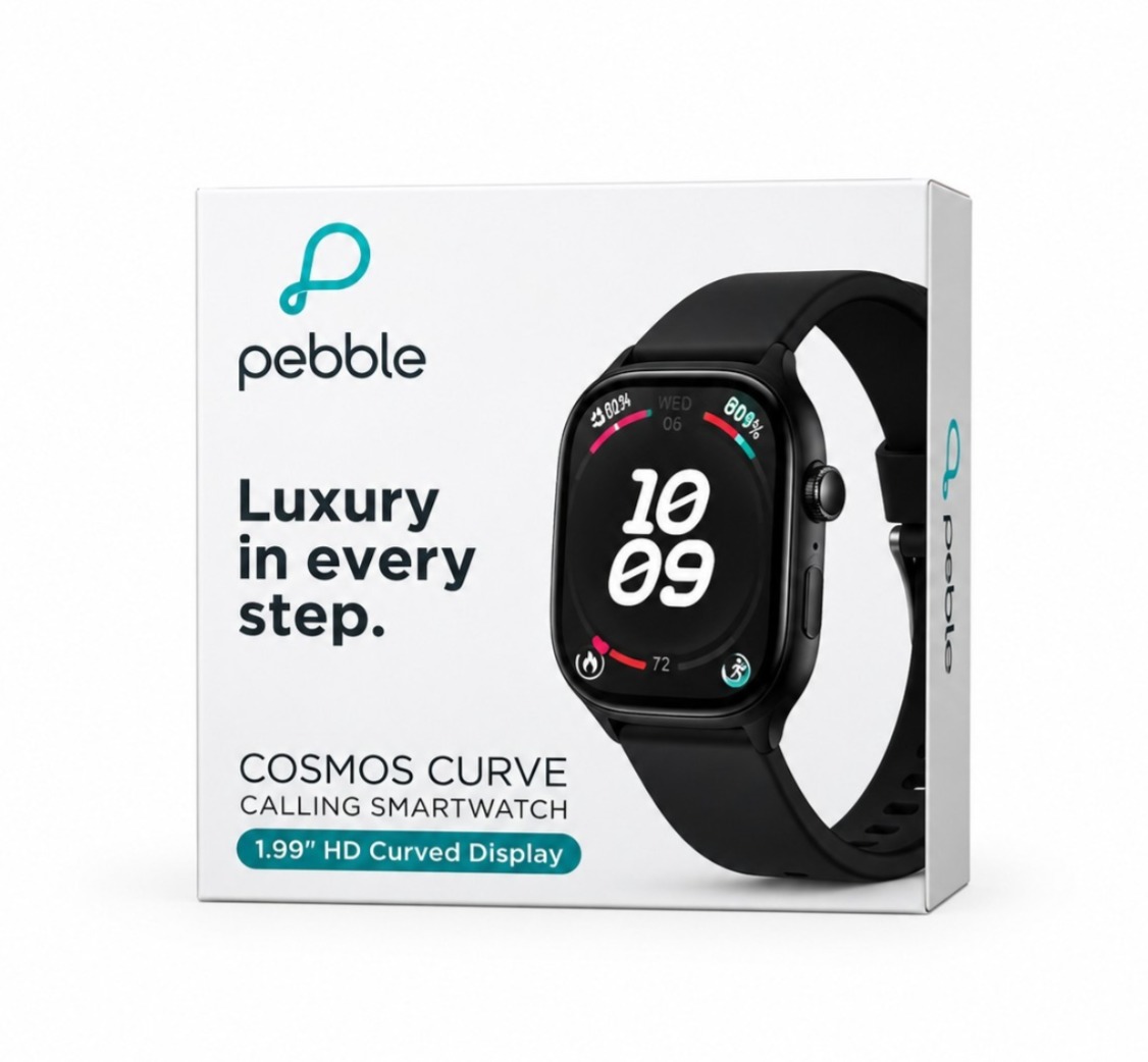 PEBBLE COSMOS CURVE CALLING SMARTWATCH WITH 1.99-INCH HD DISPLAY