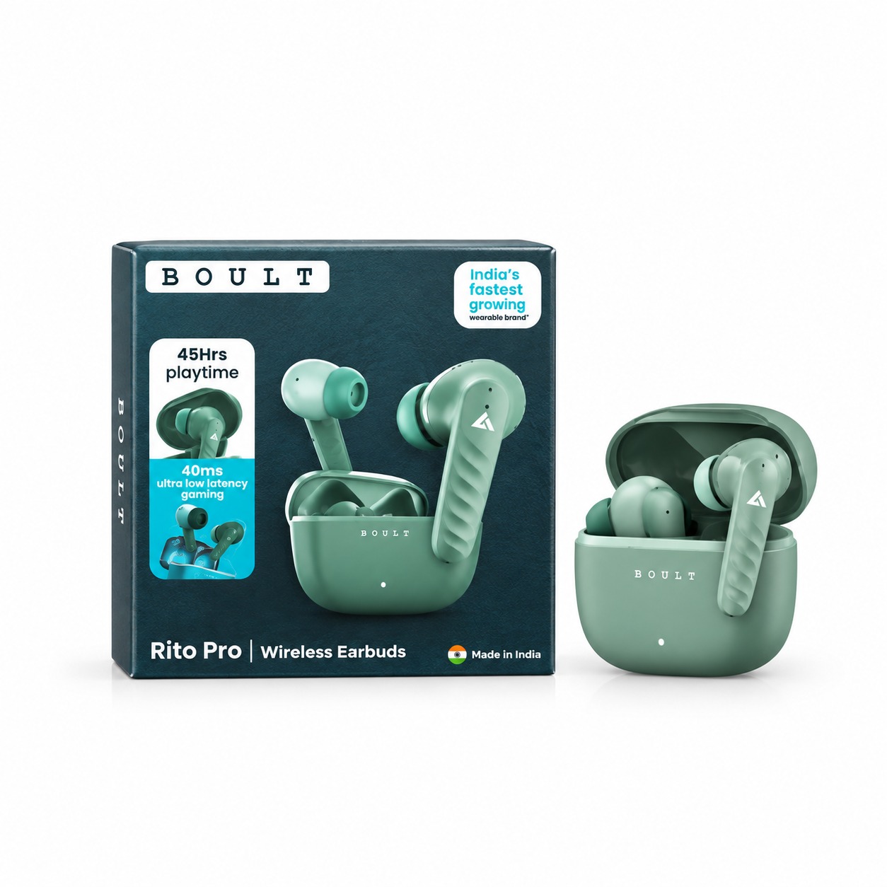 BOULT RITO PRO TWS EARBUDS WITH 45H PLAYTIME 