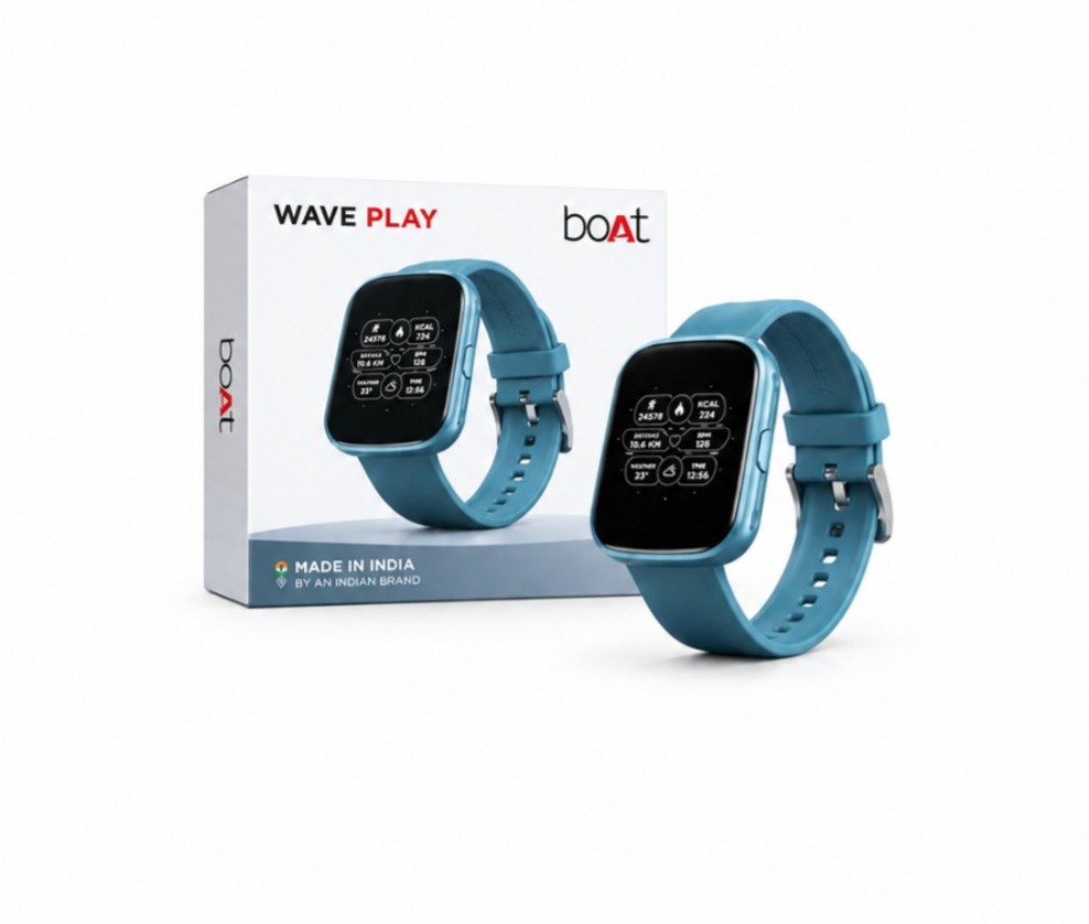 boAt Wave Play Fitness Smartwatch – Sky Blue