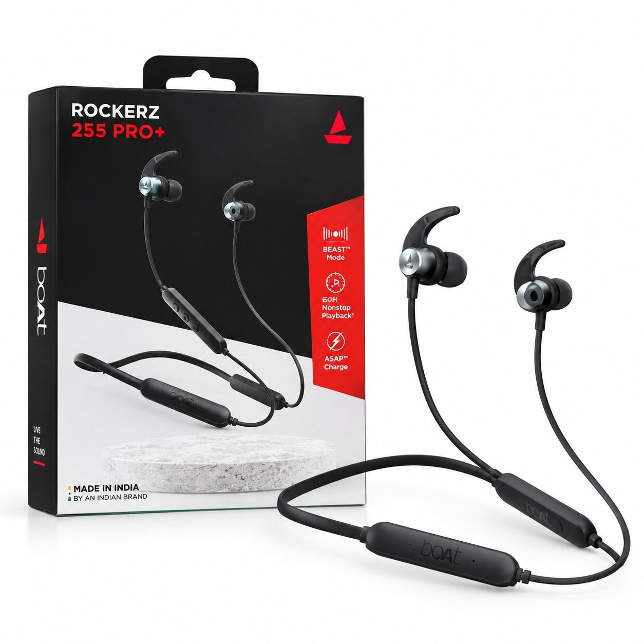 boAt Rockerz 255 Pro+ Bluetooth Neckband – Active Black