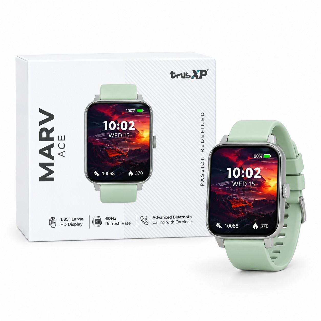 beatXP Marv Ace Smartwatch – Sage Green