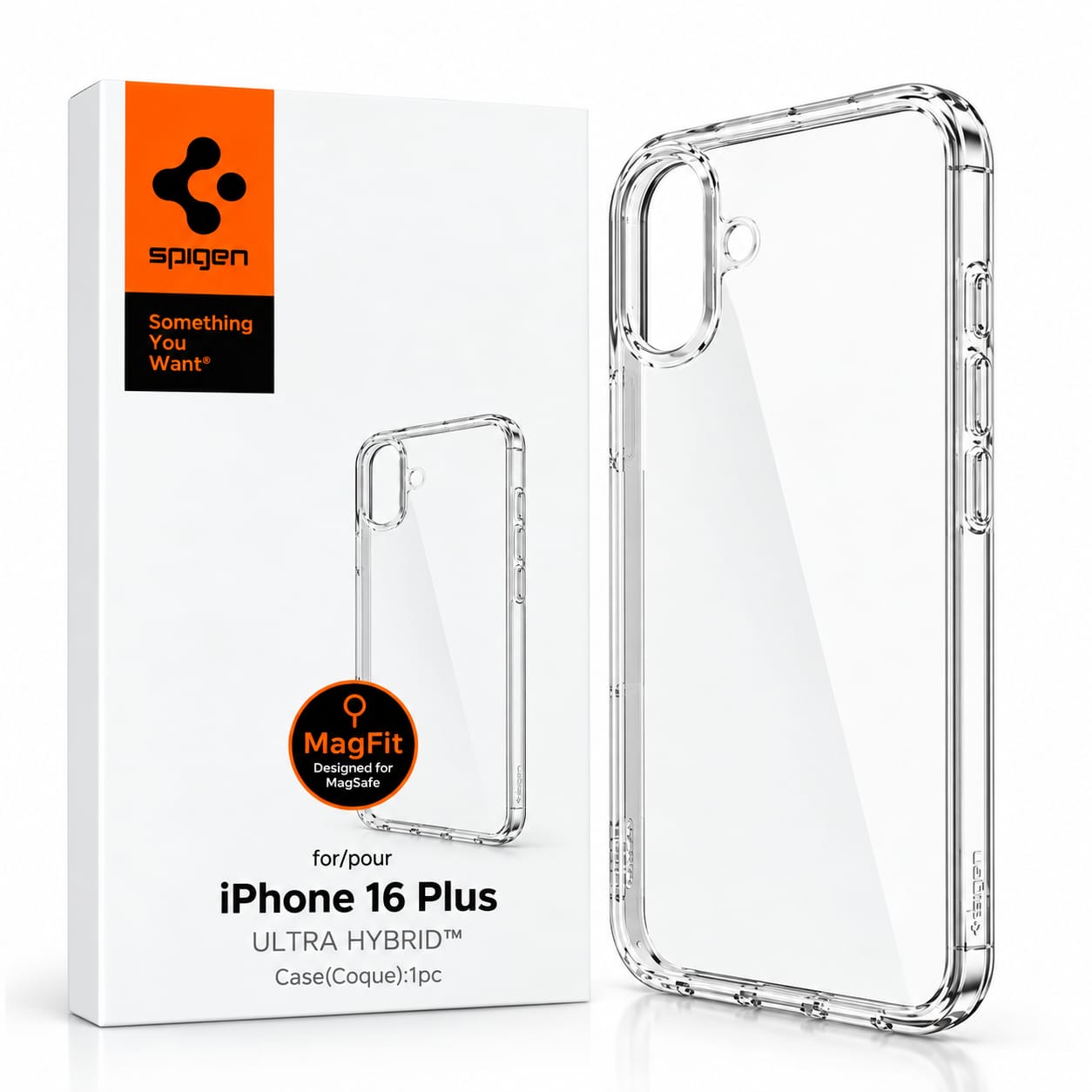 Spigen Ultra Hybrid MagFit Case for iPhone 16 Plus – Crystal Clear